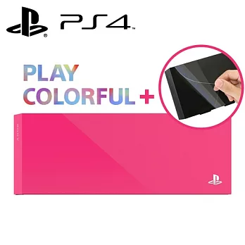 PS4機身硬碟蓋 粉紅+原廠機身保護貼 標準版(ASIA00109+P4PF11)