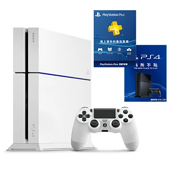 SONY PS4主機 CUH-1207系列500G-冰河白+一年保固X1+3個月會籍X1