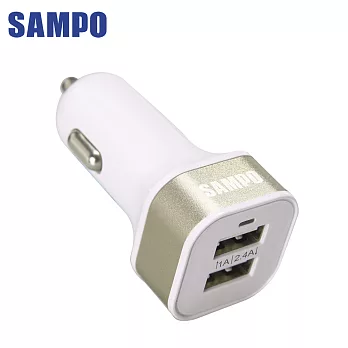 SAMPO 聲寶3.4A 雙USB輸出/急速車用充電器-1入(DQ-U1403CL)