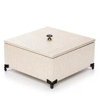 finara費納拉-總裁系列-正方形桌上用品多功能收納盒-雅頓珍珠白