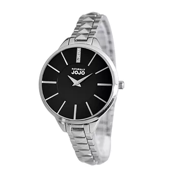 NATURALLY JOJO 璀璨時光晶鑽不鏽鋼腕錶-黑/33mm