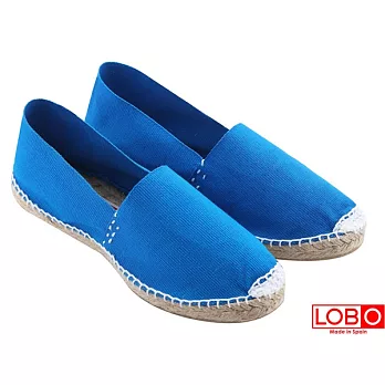 【LOBO】西班牙百年品牌Plana手工草編平底鞋-土耳其藍 情侶男/女款34土耳其藍