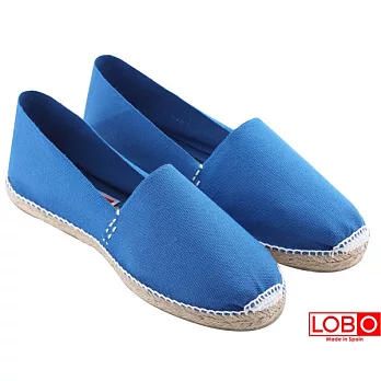 【LOBO】西班牙百年品牌Plana手工草編平底鞋-法國藍 情侶男/女款35法國藍