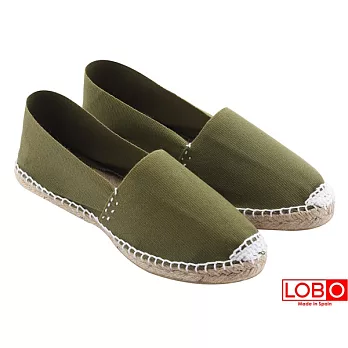 【LOBO】西班牙百年品牌Plana手工草編平底鞋-墨綠 情侶男/女款36墨綠