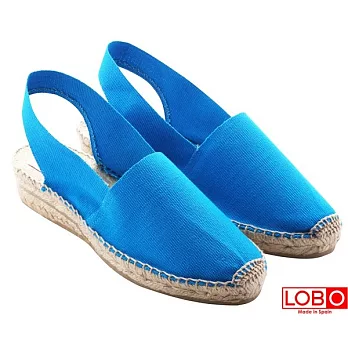 【LOBO】西班牙百年品牌Sandalia楔型低跟草編鞋-法國藍35法國藍