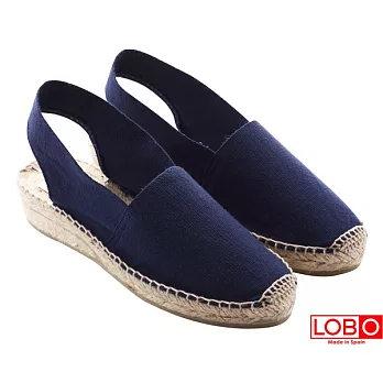 【LOBO】西班牙百年品牌Sandalia楔型低跟草編鞋-深藍35深藍
