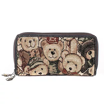 【DAV DANNY 大衛丹尼】多多熊系列-可愛小熊雙層拉鍊長夾-3253