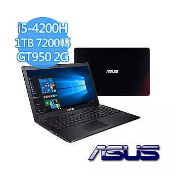 【WIN10】ASUS X550JX-0093J4200H 黑紅 15.6吋 i5-4200H GTX950M 2G獨顯 Full HD影音電玩筆電