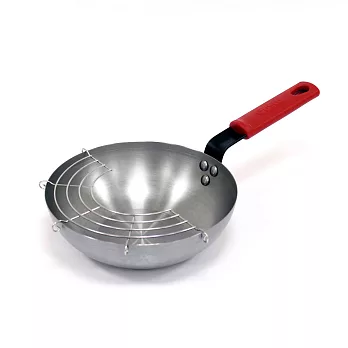 【UH】Gusto古斯特 - 碳鋼輕量專業深炒鍋-22cm(贈濾油網/隔熱專用握把套)