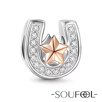 【SOUFEEL charms】《幸運馬蹄鐵》玫瑰金串珠