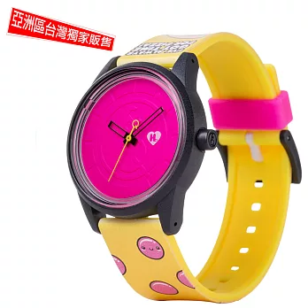Q&Q SmileSolar x 關史蒂芬妮 Harajuku Lovers 限量太陽能錶-834 粉紅泡泡 /40mm