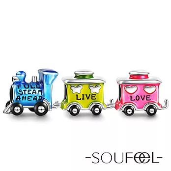 【SOUFEEL charms】《通往幸福的火車》串珠(任選兩入)(藍)+(紅)