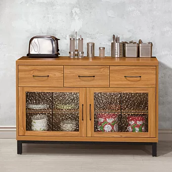 《Homelike》黑森林4尺收納櫃淺柚木色