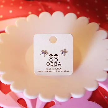 【UH】OBBA - 輕巧海星造型耳環(三色可選) - 銀色