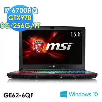 【msi微星】GE62 6QF-015TW 15.6吋 i7-67000HQ GTX970M 3G(電競筆電)