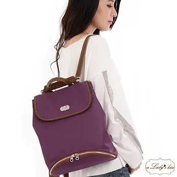 【a Lady ’s真皮】艾莎超人氣三用後背包(紫羅蘭)