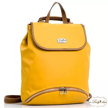 【a Lady ’s真皮】艾莎超人氣三用後背包(芥末黃)