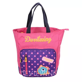 [Mamae] 韓國DevilWing小惡魔男女童手提袋 兒童提袋 學生補習袋 開學 兒童餐袋 便當袋 餐具袋 手提袋粉色