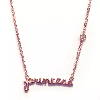 Shy by Sydney Evan PRINCESS 文字玫瑰金項鍊 925純銀鑲單鑽