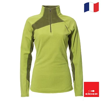 法國【EiDER】 女保暖透氣多功能長袖立領衫/EIT2538S檸檬綠