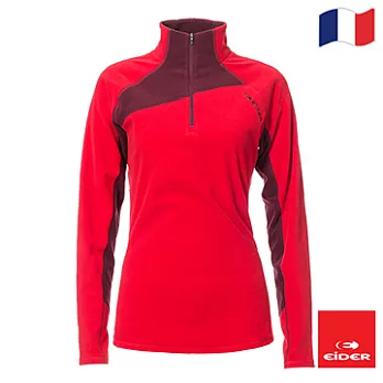 法國【EiDER】 女保暖透氣多功能長袖立領衫/EIT2538S熱情紅