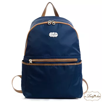 【a Lady ’s真皮】瑪格時髦多口袋後背包(魅海藍)