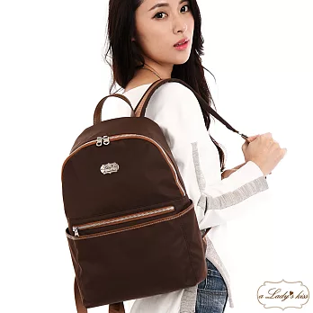 【a Lady ’s真皮】瑪格時髦多口袋後背包(可可咖)