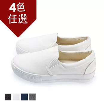 FUFA MIT 百搭純色厚底休閒鞋 (FL17)-米色23米色