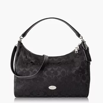 【COACH 多種背法】織布 / 肩背 / 斜背兩用包(小款)_黑色