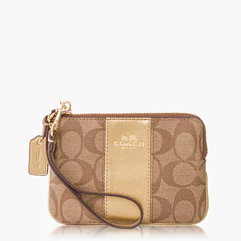 【COACH 攜帶便利】PVC / 零錢收納 / 手拿包(小款)_古銅金