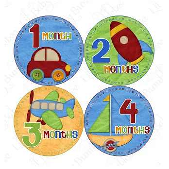 First Year零歲寶寶成長記錄妙衣貼-交通工具