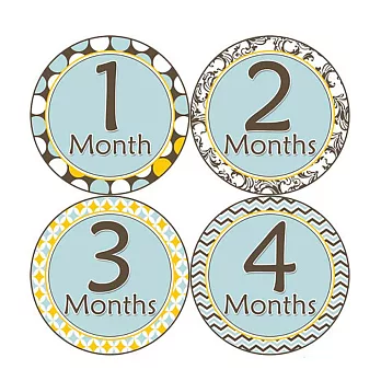 First Year零歲寶寶成長記錄妙衣貼-清新淺藍