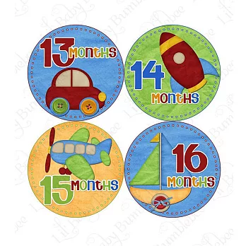 *1-2歲專用*寶寶成長記錄妙衣貼-交通工具