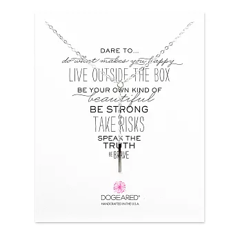 Dogeared DARE TO 平衡骨直立式墜飾 小版Y字型銀項鍊 勇敢冒險 附原廠盒