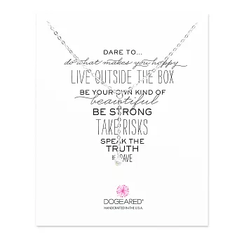 Dogeared DARE TO 迷你白珍珠 小版Y字型銀項鍊 成就專屬自己的美 附原廠盒