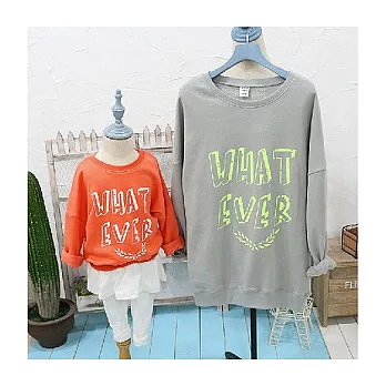 韓版whatever字母印花親子裝(寶貝)90橘色