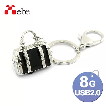 Xebe集比 精品皮包 USB隨身碟 8GB, USB 2.0(黑)