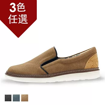 PLAYERMIT 後拼接復古麂皮懶人鞋 (FTP18)-棕色26棕色