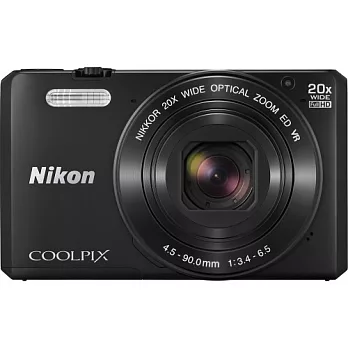 Nikon COOLPIX S7000 20倍光學變焦機(公司貨)+16G卡+原廠電池+專用座充+伸縮自拍桿+清保組+小腳架+原廠相機套-黑色