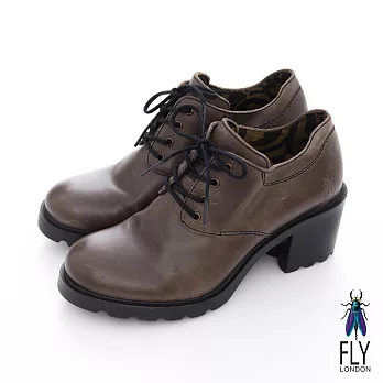 Fly London(女)★超時尚個性綁帶圓頭低跟踝靴 - 流行灰36流行灰