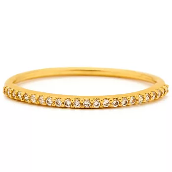 Gorjana 平衡骨 細緻白鑽 金色細版戒指 Shimmer Bar Ring6號