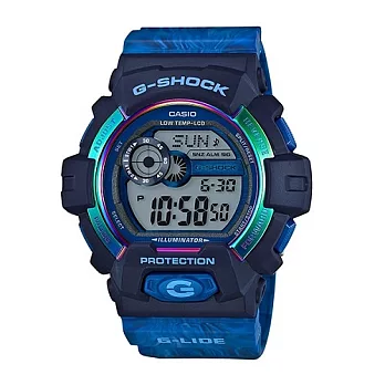 G-SHOCK 極限滑雪運動限量潮牌休閒腕錶-藍-GLS-8900AR-2