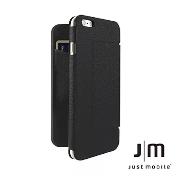 JustMobile Quattro Folio iPhone6/6s Plus 5.5吋經典真皮可立式皮套-黑