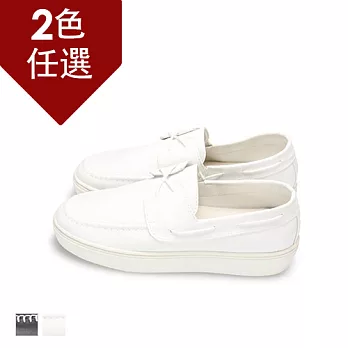 FUFA MIT簡約皮革綁帶休閒鞋 (FL10) 共二色23白色