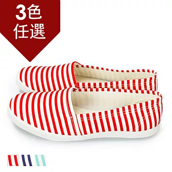 FUFA MIT清新條紋舒適休閒鞋 (H75) 共三色23紅色