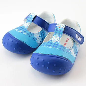 【愛的世界】 動物大集合寶寶鞋-台灣製-13.5藍色