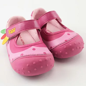 【愛的世界】 快樂農場寶寶鞋-台灣製-13.5桃紅色