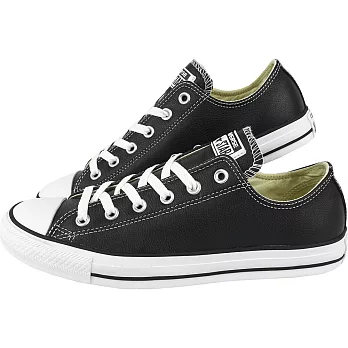 【GT Company】Converse Chuck Taylor All Star 皮革低筒基本款中性23.5黑色