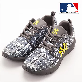 MLB大聯盟洋基迷彩撞色設計避震氣墊運動鞋39灰色
