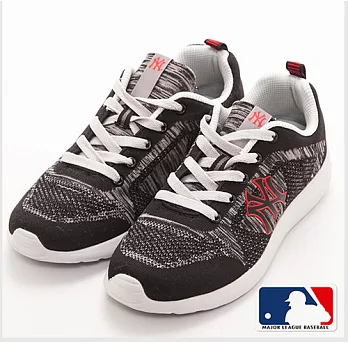 MLB大聯盟洋基異素材撞色設計避震氣墊運動鞋39黑色